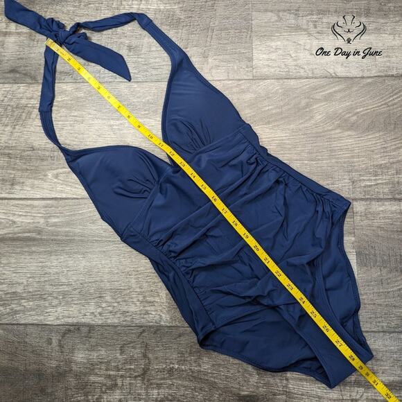 Fisrtway Classic Padded Halter One Piece Swimsuit Size S - Picture 3 of 4